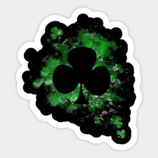 St. Patrick's Day Shamrock Dot Paint Splatter Design Sticker